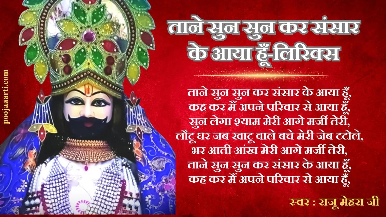 ताने सुन सुन कर संसार के आया हूँ (Taane Sun Sun Kar Sansar Ke Aaya Hu) 1 Taane Sun Sun Kar Sansar Ke Aaya Hu Lyrics